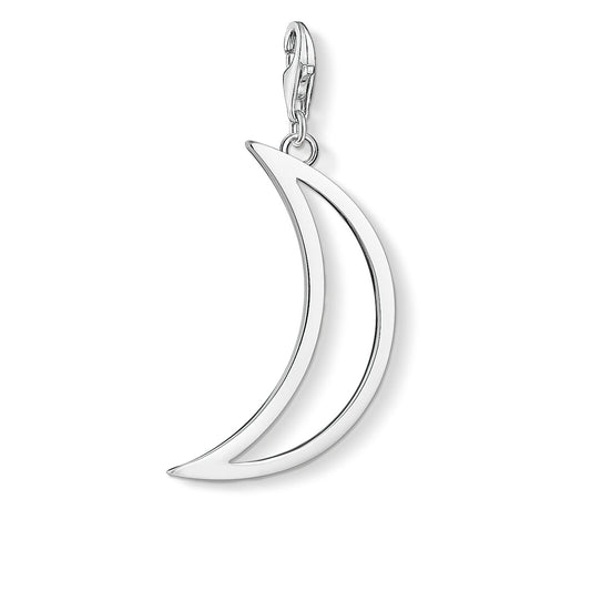 CHARM CLUB STERLING SILVER OPEN MOON CHARM PENDANT