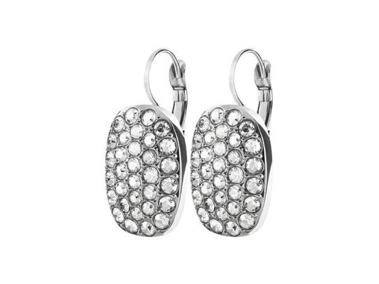 JASMINE SHINY SILVER CRYSTAL EARRINGS