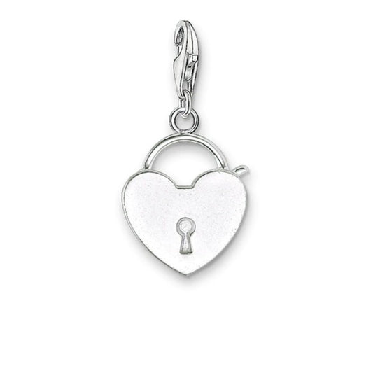 CHARM CLUB STERLING SILVER HEART PADLOCK CHARM