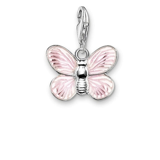 CHARM CLUB STERLING SILVER BUTTERFLY PINK CHARM