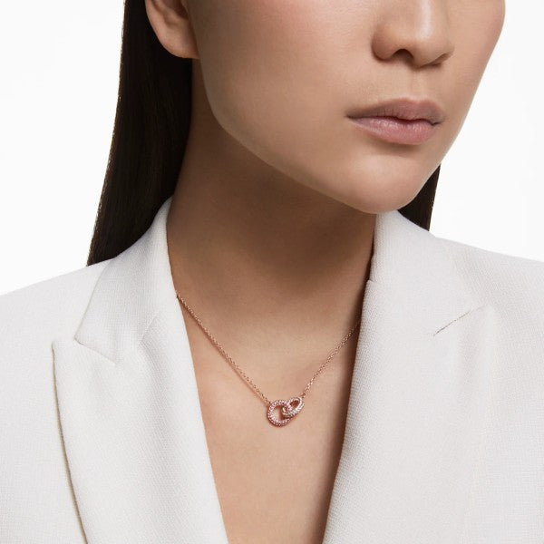 STONE PINK NECKLACE ROSE GOLD TONE PLATED Studio18 Jewellery