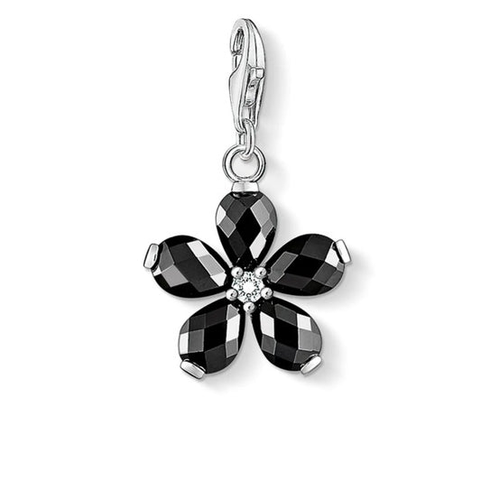 CHARM CLUB FLOWER BLACK CZ CHARM