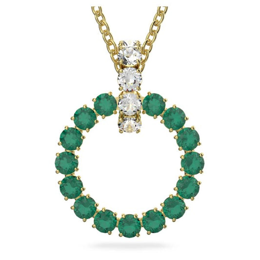 EXALTA GREEN LONG PENDANT, GOLD-TONE PLATED