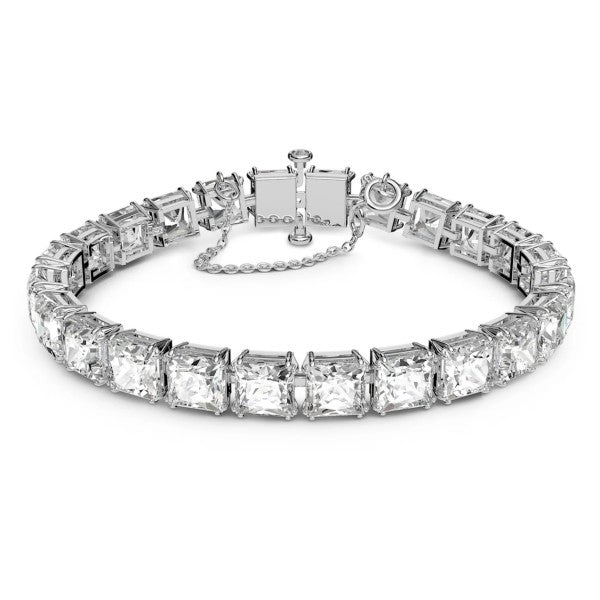 MILLENIA BRACELET SQUARE - WHITE, RHODIUM