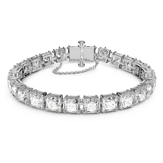 MILLENIA BRACELET SQUARE - WHITE, RHODIUM