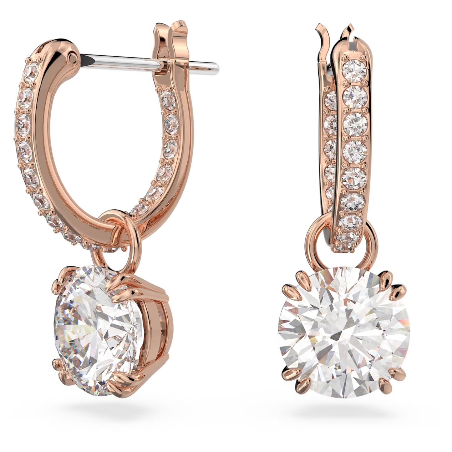 STILLA DROP EARRINGS - WHITE, ROSE-GOLD