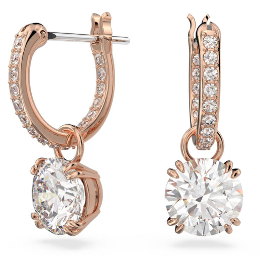 STILLA DROP EARRINGS - WHITE, ROSE-GOLD