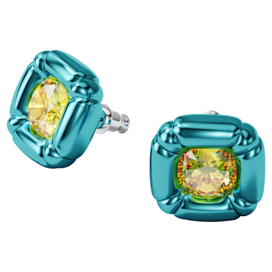 DULCIS STUD EARRINGS - BLUE/YELLOW, RHODIUM