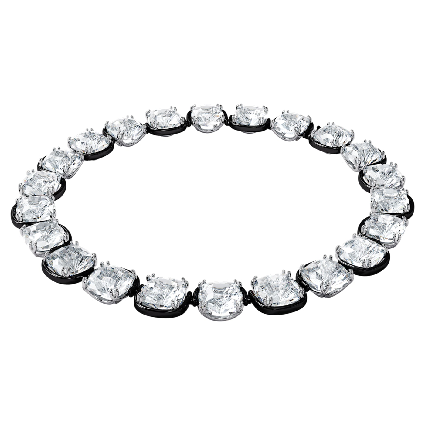 HARMONIA ALL AROUND CHOKER NECKLACE, CUSHION CUT CRYSTALS, WHITE, MIXED METAL