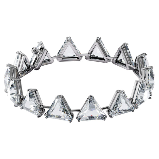 ORTYX BRACELET SPIKE TRIANGLE - WHITE, RHODIUM