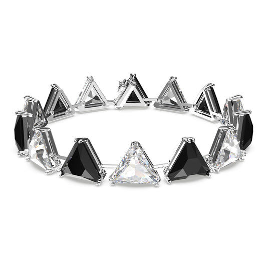 MATRIX TENNIS BRACELET TRIANGLE - BLACK, RHODIUM