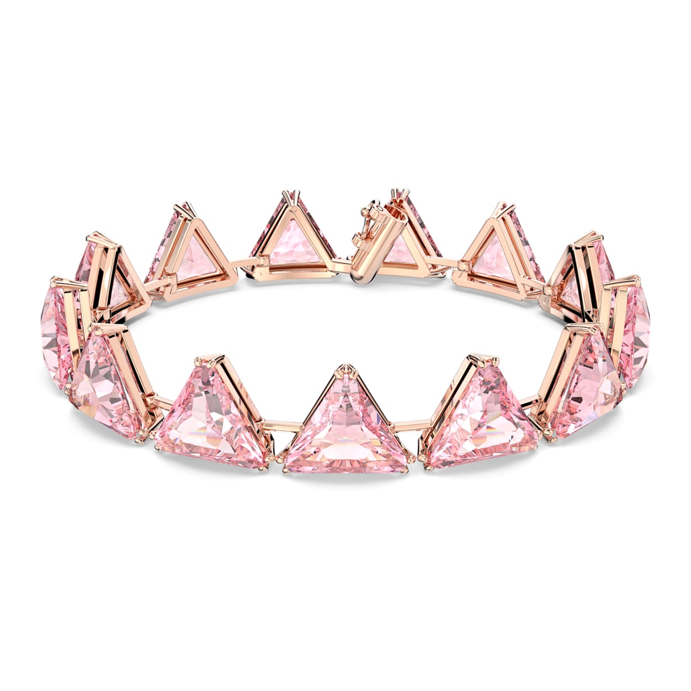 ORTYX PINK BRACELET, TRIANGLE CUT CRYSTALS, ROSE-GOLD TONE PLATED