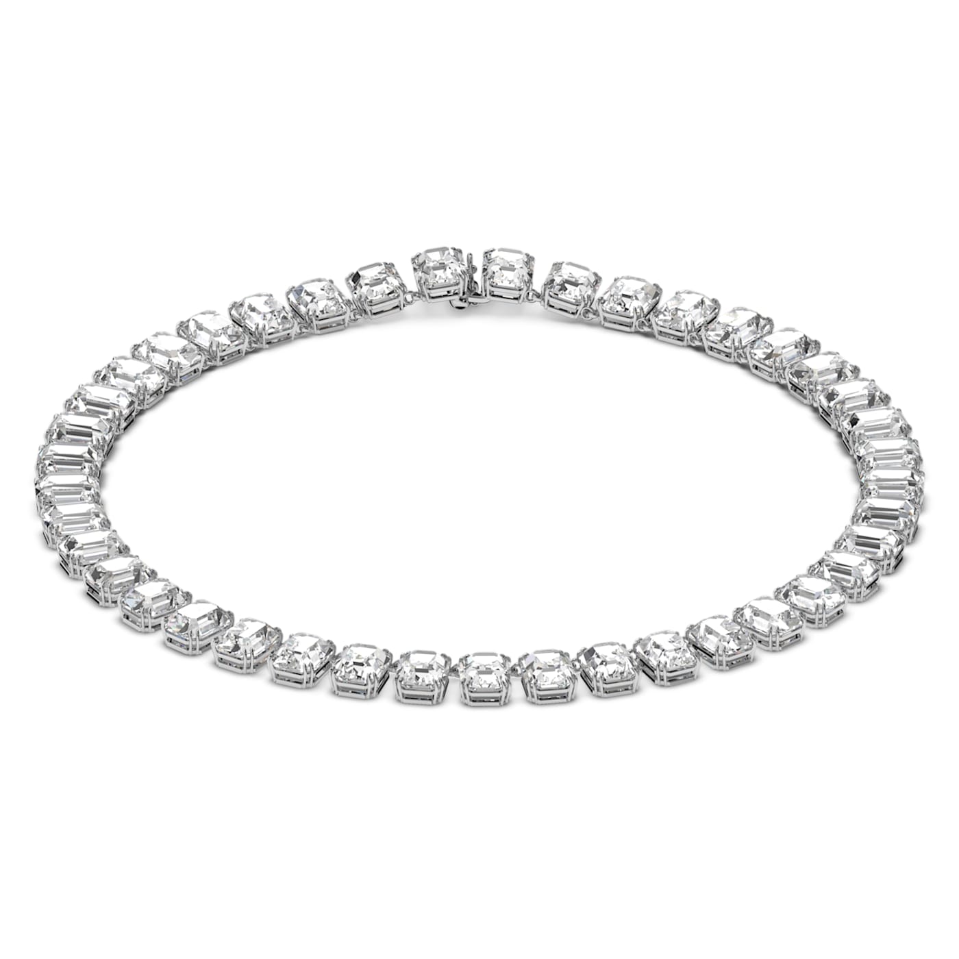 MILLENIA ALL AROUND NECKLACE, OCTAGON CUT CRYSTALS, WHITE, RHODIUM PLATED