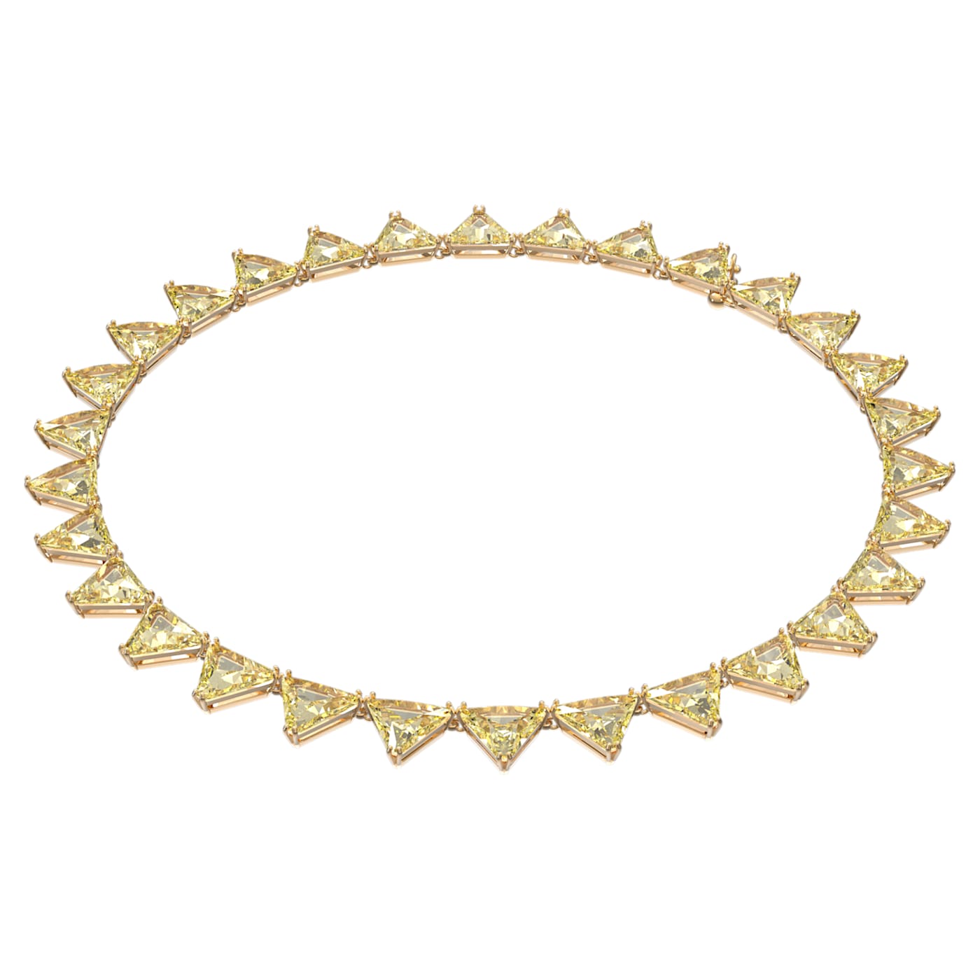 ORTYX ALL AROUND NECKLACE, TRIANGLE CUT CRYSTALS, YELLOW, GOLD-TONE PLATED