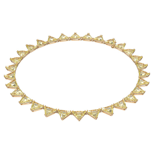 ORTYX ALL AROUND NECKLACE, TRIANGLE CUT CRYSTALS, YELLOW, GOLD-TONE PLATED