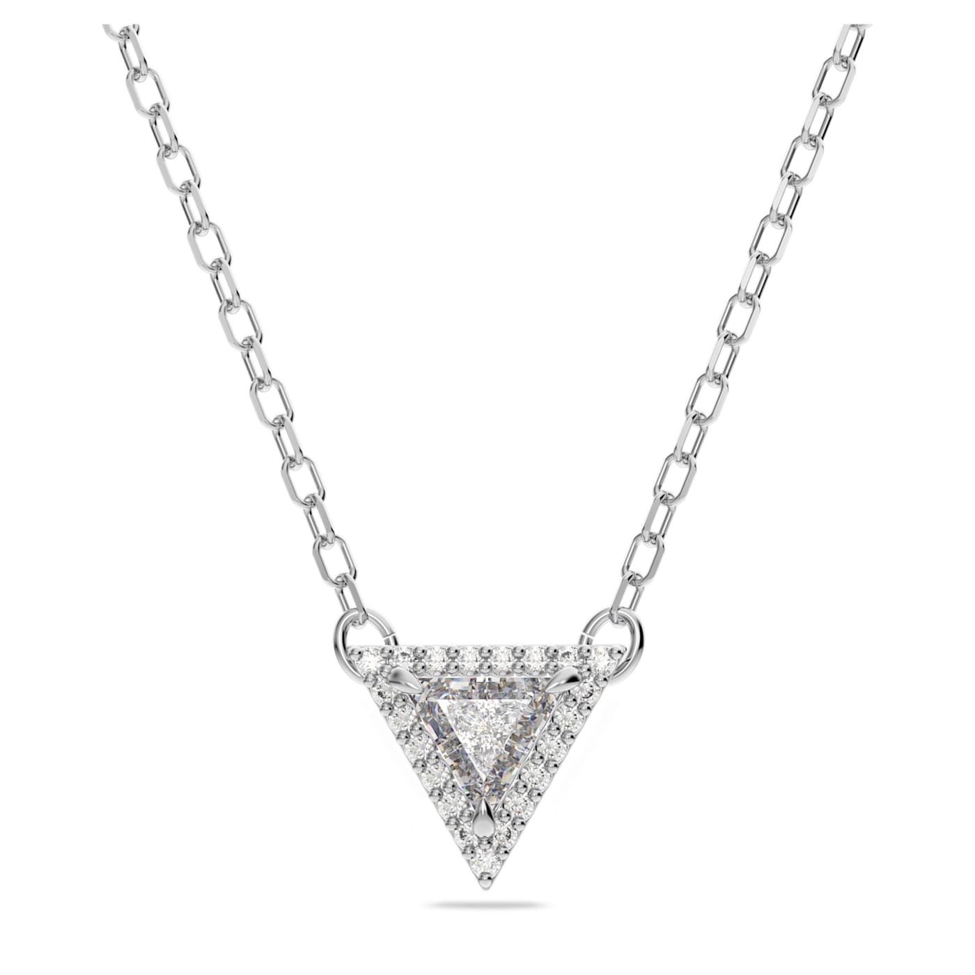 STILLA NECKLACE TRIANGLE - WHITE, RHODIUM