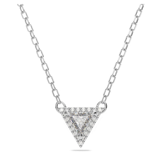 STILLA NECKLACE TRIANGLE - WHITE, RHODIUM