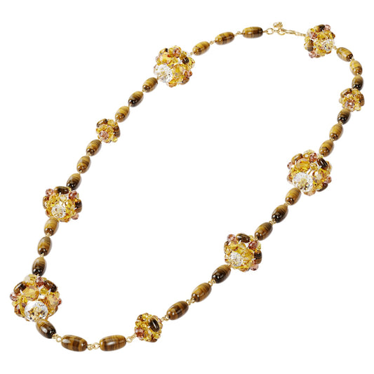 SOMNIA LONG NECKLACE - BROWN, GOLD