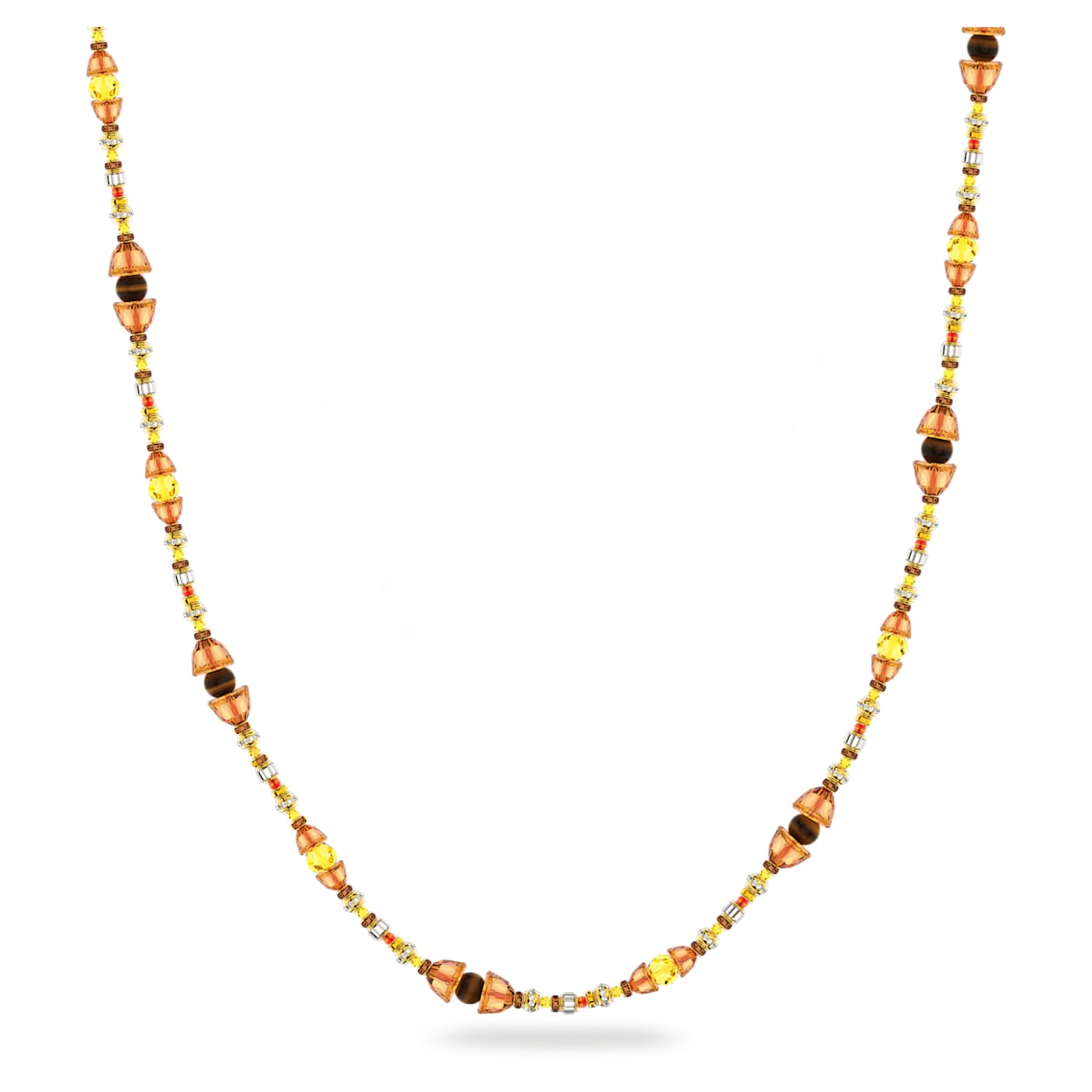 SOMNIA EXTRA LONG NECKLACE, BROWN, GOLD-TONE PLATED