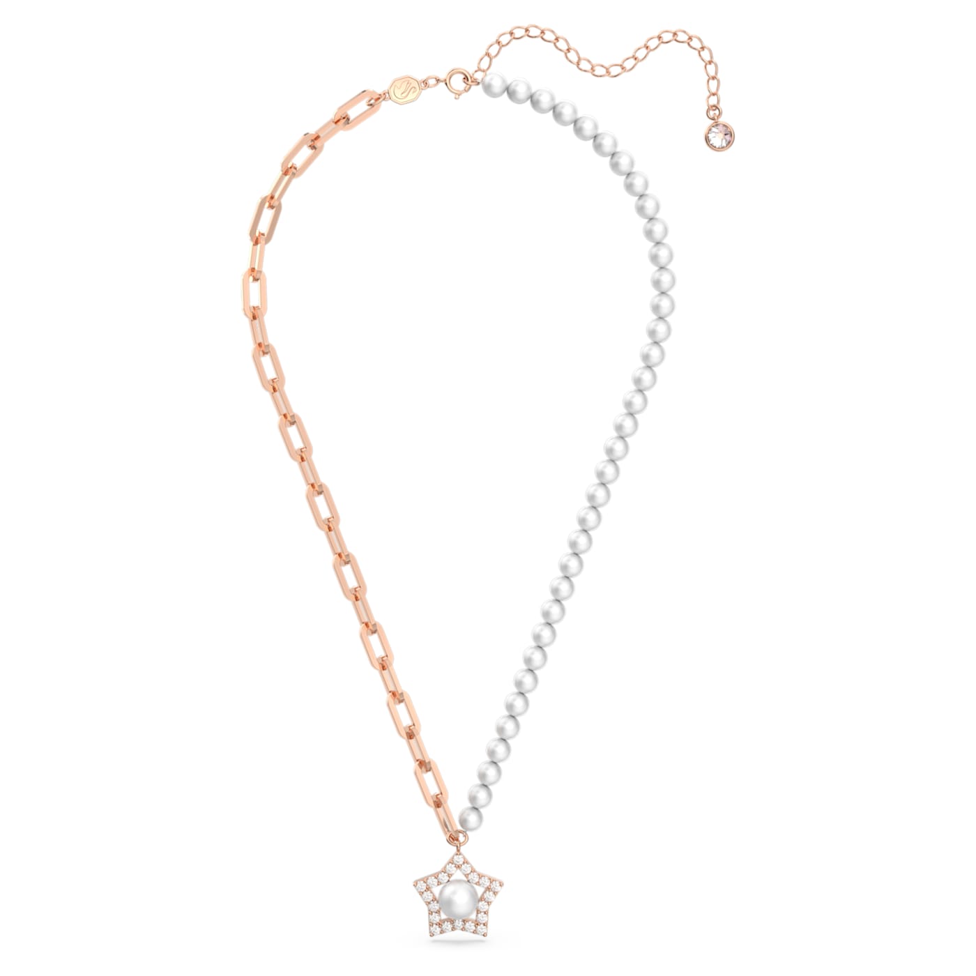 STELLA PENDANT PEARL STAR - WHITE, ROSE-GOLD