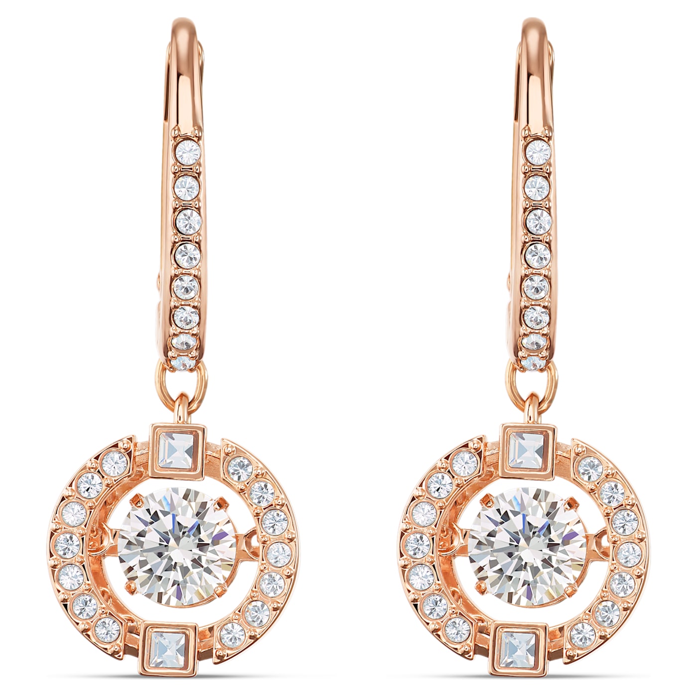 UNA DROP EARRINGS - WHITE, ROSE-GOLD